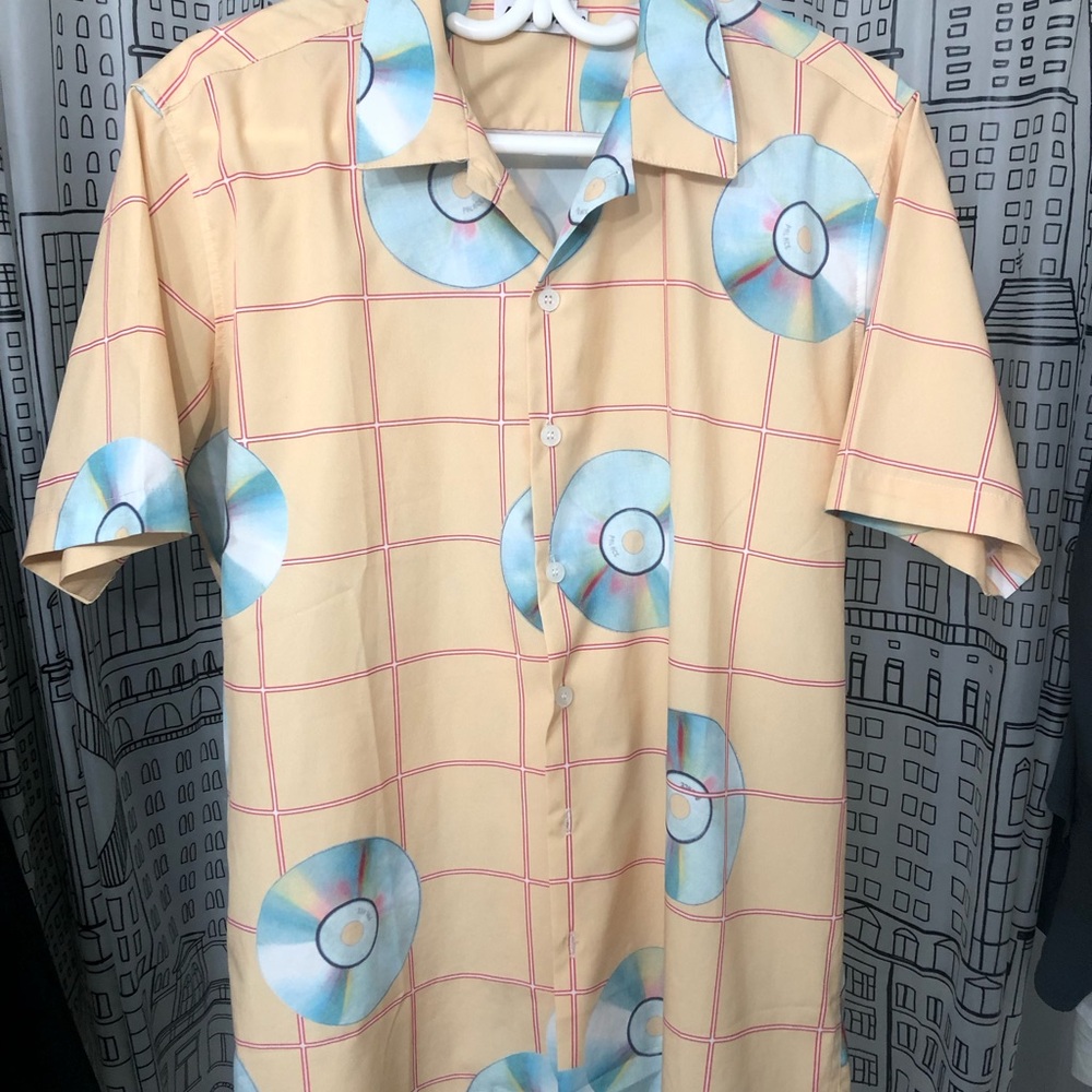 Limited edition PALACE Beige and Blue CD Pattern Shirt unisex